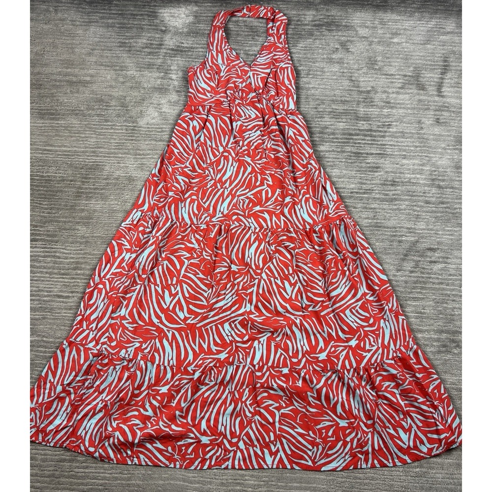 Japna Sundress Womens 2XS Orange Boho Sleeveless Smocked Back Maxi